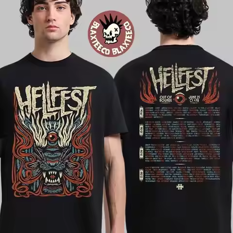 Hellfest 2025 Out Of Bounds Merch Clisson France On June 19-22 Wt Line Shirt Fan