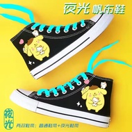 [GUSISS] Sanrio Pompom Purin Noctilucent รองเท้าผ้าใบ Kuromi Mymelody เสื้อ Y2k 2000S รองเท้าผ้าใบนั