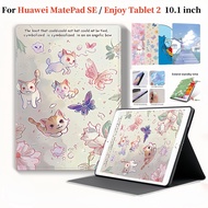 For Huawei MatePad SE 10.1 inch Enjoy Tablet 2 Wi-Fi/LTE Cute Cartoon Print Flip Stand Cover Ags3K-W