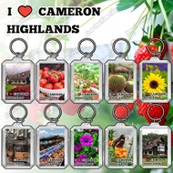 Acrylic Keychain Double Sided DIY, Transparent Keychain I Love Malaysia [I Love Cameron Highlands]