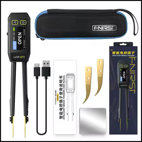 FNIRSI LCR-ST1 Smart Tweezer LCR SMD ESR Mini Tester Resistance Capacitance Inductance Continuity Di