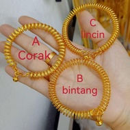 Gelang 7mm  Emas Bangkok bangle GOLD PLATED