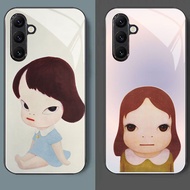 Yoshimoto Nara 08 Glass Phone Case For Samsung Galaxy A55 A54 A35 A36 A14 A53 A15 A34 A25 A06 A05 A0