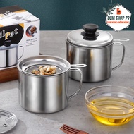 1300ml multi-purpose oil filter mug with stainless steel lid, stainless steel oil filter mug with st