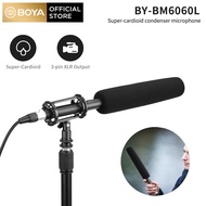 BOYA ไมโครโฟน BY-BM6060L Super-Cardioid คอนเดนเซอร์ Mic 24 48V Phantom Power สำหรับกล้องถ่ายวิดีโอฟิล์มสัมภาษณ์ทีวีโปรแกรมการบันทึก