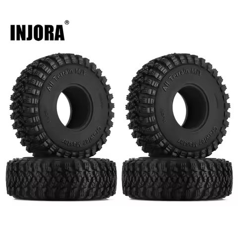 INJORA 1.0 Wheel Tires All Terrain 58*20mm Upgrade for 1/18 1/24 RC Crawler Car Axial SCX24 TRX4M AX
