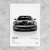 Chevrolet Corvette ZR1 C6 Wall Art Posters for Modern Living Room Home Decor Gifts