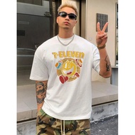 Men's 7-Eleven Supermarket Graphic T-Shirt With Retro 7-Eleven Logo And Smoothie Glass Cartoon Patte