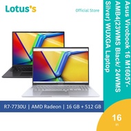Asus Vivobook 16 M1605Y-AMB4[23WMS Black/ 24WMS Silver] WUXGA Laptop (R7-7730U,16GB,512GB,16",W11)