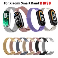 Suitable for Xiaomi Smart Band 11 10 9 8 NFC Stainless Steel Milanese Miband Strap