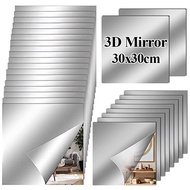 1/3/5Pcs 3D Square Wall Mirror Tiles/30x30cm Acrylic Mirror Sticker/DIY Makeup Mirrors