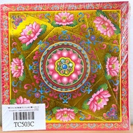 [Hedonic] Nine-Turn Colorful Gilded Pattern Red Edge Lotus Worship God Old Dual-Use Ingot Paper Gold