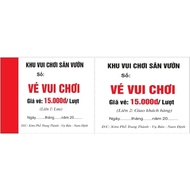 Amusement park ticket, complete printing of content as required, combo of 10 books