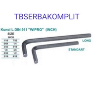 Key L Din 911 Long Size 1/16" 5/64" 3/32" 1/8" 5/32" 3/16" 7/32" 1/4" 5/16" 3/8" 1/2" 9/16" Allen Ke