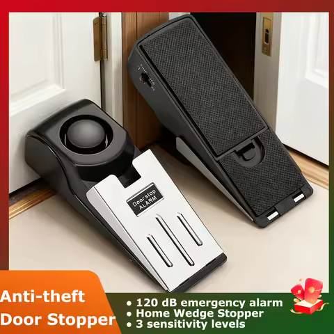 2PCS 120dB Door Stop Alarm Door Rear Retainer Emergency Alarm Device Home Security Anti-Theft Door B