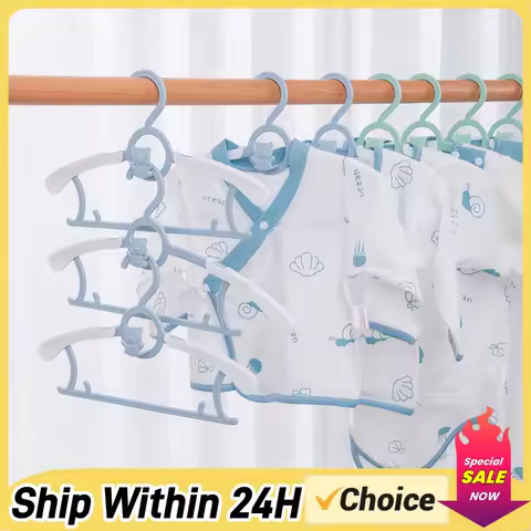10Pcs Extendable Children Coat Hanger Nursery Closet Hanger Kids Clothes Hanger for Girl Toddler Kid