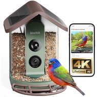 Kiwibit Solar Smart Bird Feeder with Camera, 4K HDR Live Video, AI Bird IDs