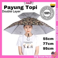 Payung Topi Kepala Memancing Anti UV Protect Windproof Holdless Umbrella Hat For Renovation Fishing 