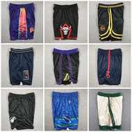 Fashionable city style embroidered basketball shorts for men, Lakers, Celtics, Bucks, Clippers, Heat