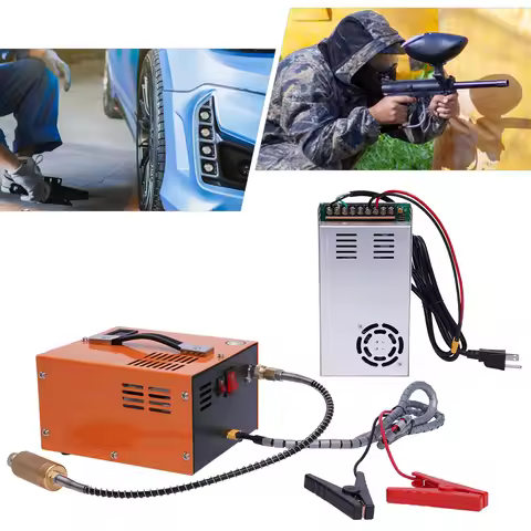 PCP Air Compressor,High Pressure Pump Airgun Rifle 4500Psi Portable Compressor 110V AC/12V Oil&Water