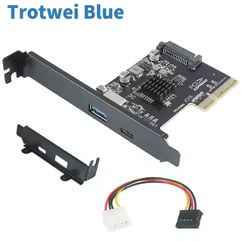 USB 3.1 PCI Express Expansion Card with Dual Type-A and Type-C Ports 10Gbps Speed ASM3142 Controller