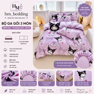 Bedding Set 3 Piece Without Poly Cotton Blanket, Mattress Cover 2–10cm, Kuromi Model, Size From 1m2 
