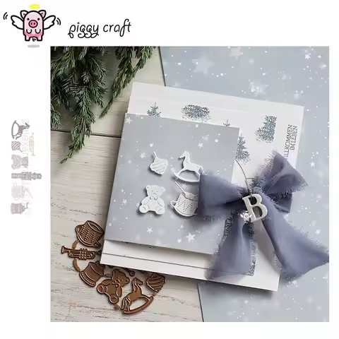Piggy Craft metal cutting dies cut die mold Trojan bear coffee band Scrapbook paper craft knife moul