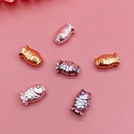 Fish Handcraft DIY Accessory Koi Fish S999Beaded Silver Spacer Beads Spacer Beads Braided Rope Cross