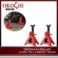Okoshi 3T 2pcs Thickened Car Jack Stand Repair Tool Adjustable Heavy Height Duty Floor Metal Jacks Jek Kereta 4523