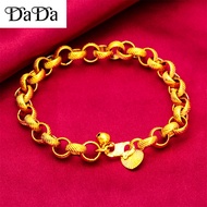 gelang tangan emas 375 original malaysia Cut-out matte geometric bracelet men