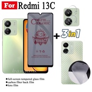 3 IN 1 For Redmi 13C 13 C Anti-Spy Privacy Ceramic film Screen Protector and Camera Lens Glass Scree