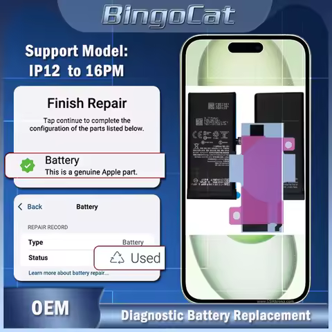 5pc High Capacity Diagnostic Battery Show Genuine Part No Pop Up Message For iPhone 12mini 13Pro 14 