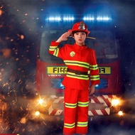 ☼ Firefighter Uniform Children Sam Cosplay Kids Fireman Work Clothing Suit Boy Girl Performance P