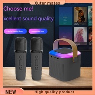 Xuter mates ⊿Portable Karaoke Set with 2 Mic Wireless Bluetooth Speaker Mini Speaker HIFI Stereo Sound Home Wireless♦