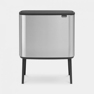 brabantia - 比利時製 36L 不銹鋼高腳長形彈蓋垃圾桶 Bo Touch Bin｜無印砂鋼｜塑膠內桶｜防指紋 彈蓋垃圾桶 慳位垃圾桶 不銹鋼垃圾桶 垃圾筒 廁所垃圾筒 廚房垃圾桶
