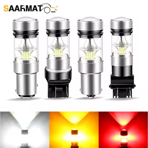 2pcs LED Turn Signal Reversing Light 100W LED Bulbs 1156 BA15S P21W BAU15S PY21W 1157 P21/5W BAY15D 