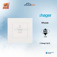 Hager Muse RJ45 Outlet Cat6 / Cat 6 Socket