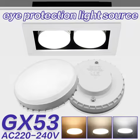 1-10pcs Hight Lumen GX53 LED Bulb 5W-15W 220V Disc Frosted Puck Warm Light 3000K,Reflector, 60W Equi