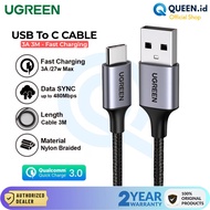 UGREEN USB TYPE C Data Charger Cable 27W 3A 300cm Braided Fast Charging QC 3.0 - 60408