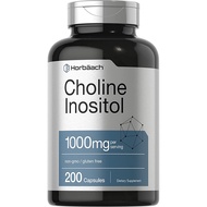 Horbaach Choline Inositol 1000mg 200 viên Hỗ trợ tăng cường hệ miễn dịch cải thiện thiếu máu và tim 