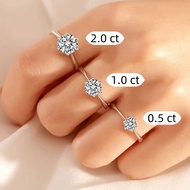 0.5 Ct-2.0 Ct Round Cut Diamond Ring Fashion Adjustable Wedding Anniversary Gifts for Women Girls