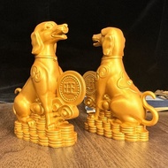 Gilt Prosperity Dog Ornaments Ingot Zodiac Dog Home Decoration Home Living Room Office Crafts Imitat