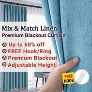 💥Langsir Blackout Hook (Cangkuk) Mix &amp; Match‼️ Langsir Sliding Door / Langsir Tingkap Murah / Blackout Curtain 300cm