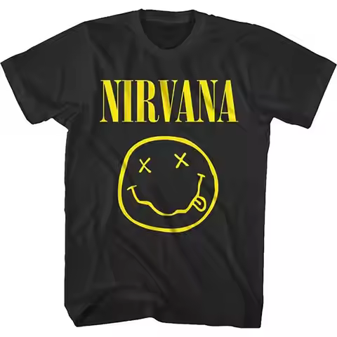 Nirvana Smile Band Graphic Print Summer Autumn Winter Men's and Women's Short Sleeved T-shirt Casual
