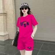 SÉT BỘ SHORT THUN COTTON THÊU LOGO USA CAO CẤP