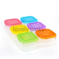 💥พร้อมส่ง💥ภาชนะเก็บอาหารเสริม Baby Food Freezer Tray Set ความจุ 4 ออนซ์ 1 กล่อมี 6 ถ้วย แช่แข็ง-อุ่นไมโครเวฟ