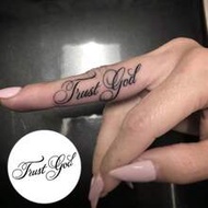 Semi-Permanent Herbal Juice Tattoo, Rose Flower With English Text "Trust God", Meaning "Believe In G