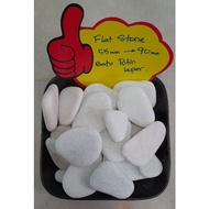 20kg, Batu putih Leper, hiasan taman,batu tabur kubur, akuarium dll..55mm—90mm,batu sungai, white fl