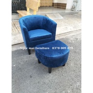 Sofa đơn mini - Combo bộ sofa đơn 1 người đang ngồi + 1 ghế đôn bầu  ghế nail - hàng thật Bảo Hành 1