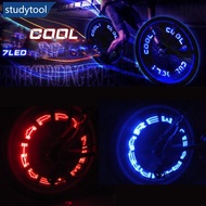 STUDYTOOL 1Pc Bicycle LED Bike Wheel Tire Spoke Decorate Light MTB Valve Flash Letter Neon Lamp K5Q8